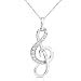 1/6ctw Diamond Musical Note Pendant (GH/I1-I2) in 14k White Gold