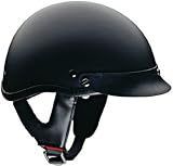 Motorcycle Scooter Half Helmet DOT - Rubber Black (Medium)