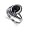 Nickel Free Sterling Silver Oval Shaped 10mm x 11mm Black Onyx Gemstone Marcasite 3mm Band Ring Size 5