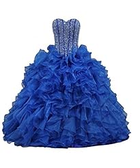 Organza/Satin  Sweetheart Beaded  Crystals Lace-Up Crystal Belted  Ball Gown Prom Dress/Quinceanera Dress  With Ruffles