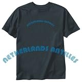T-SHIRT BLACK  WORD NETHERLANDS ANTILLES RETRO 