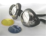 CHROME METAL GOTH BIKER Goggles w/3 pr of color lenses