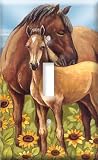 Horses in Sunflowers Switch Plate