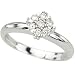 14K White Gold Prong Set Round Diamond Cluster Ring