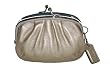 Coach Metallic Gold Leather Framed Coin Kisslock Purse Bag 60566