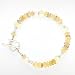 Yellow Opal, Lemon Quartz and Fluorite Gemstone Bracelet with Accents of Crystal Glass, Sterling Silver, and Heart Shaped Toggle Clasp, 7 3/4" Length, #7535