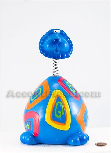 Bobble Head Blue Lion Piggy Bank - Funny