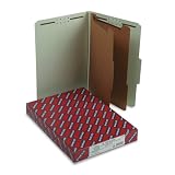 Smead 19076 Smead Pressboard Classification Folders w/Tab, Lgl, 6-Section, GY-Green, 10/Box
