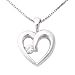 14K White Gold Moissanite Heart Pendant