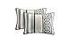 Madison Park Quilt Set Luxurious Jacquard Stripes Design - All Season, Coverlet Bedspread Lightweight Bedding Layer, Shams, Decorative Pillow, Full/Queen(90