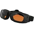 Bobster Piston Adult Harley Motorcycle Goggles Eyewear - Black/Amber