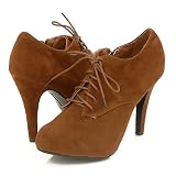Anne Michelle Strut69 Ankle Boots Tan Suede