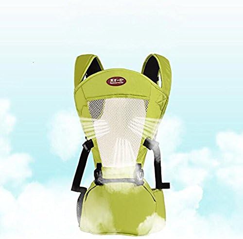 AlphaMY Infant Original Baby Carrier hipseat with waist stool Ergonomic Four Position 360 Child wrap Easy Use Design, Natural Cotton, Green