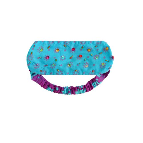Girls Sequined Headband Bandana In Purple And Turquoise