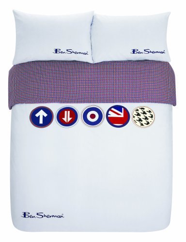 Ben Sherman Icon Grey Blue White Double Duvet Cover OFFICIAL