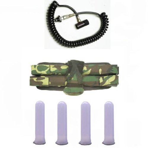 Paintball 4+1 CAMO Harness, Remote,Pods, Squeegee & Oil - CAMO4R