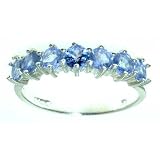 Sterling Silver Ladies Tanzanite Eternity Ring - Finger Sizes 5 to 12 Available