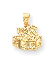 14k Gold Its A Girl Charm