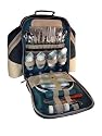 Deluxe Four Person Picnic Backpack in Two Tone Forest Green