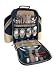 Deluxe Four Person Picnic Backpack in Two Tone Forest Green