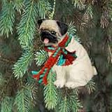 Pug Miniature Dog Ornament - Fawn
