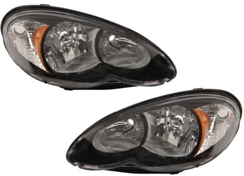 Chrysler PT Cruiser Replacement Headlight Unit Black Bezel - 1-Pair On Sale