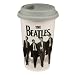 Vandor The Beatles 12-Ounce Double Wall Ceramic Travel Mug with Silicone Lid, Black and White