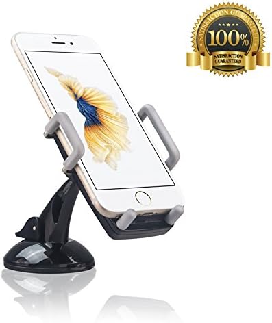 Car Mount, QUALITIES BEST Super Quality Universal Dashboard & Wind-shield Cell Phone Holder for iPhone, Samsung, HTC, Droid, LG & Other Smartphones Screens up to 6", comes with one year warranty