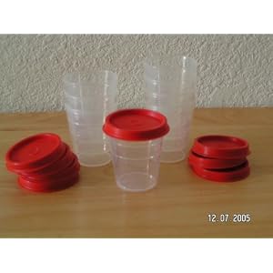 Tupperware 8 Pc Midgets with Redish Seals by
