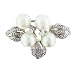 Jewelry : Simulated Pearl And Diamond Fancy Fashion Pugster Brooch