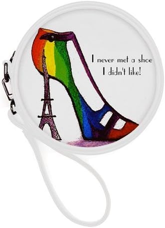 Generic Personalized I Never Met a Shoe I Didn't Like Eiffel Tower Style High Heels for Round Makeup Bag