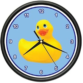 RUBBER DUCKIE ~Wall Clock~ duck bathroom tub kids room