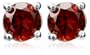Sterling Silver 6mm Round Garnet Stud Earrings