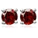Sterling Silver 6mm Round Garnet Stud Earrings