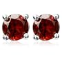 Sterling Silver 6mm Round Garnet Stud Earrings