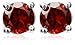Sterling Silver 6mm Round Garnet Stud Earrings title=