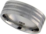 Stainless Steel 3/8 in. (9 mm) Comfort Fit Flat Band (Available in Sizes 7 to 14)