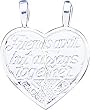 Sterling Silver Friends Apart But Always Together Heart Charm
