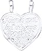 Sterling Silver Friends Apart But Always Together Heart Charm