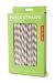 Kikkerland Biodegradable Paper Straws, Gray and White Striped, Box of 144