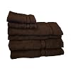 Prestige 100-Percent Egyptian Cotton With Rayon Dobby 6-Piece Towel Set, Cocoa