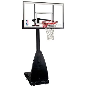 Spalding Portable Basketball System with 54-inch Aluminum Framed Glass Backboard by 