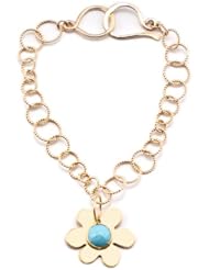 Turquoise Charm Bracelet in 14K Yellow Gold