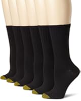 Gold Toe Women's 6-Pack Ribbed Crew Socks