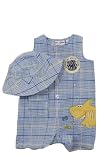 Newborn Boys Shark Romper with Hat