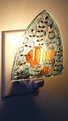 Handmade Fused Glass Night Light (Clown Fish)