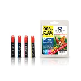 Epson T071 B/C/M/Y MULTIPACK Compatible Ink Cartridge by JetTec - E71
