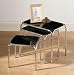 Nest of 3 black glass rectangular tables