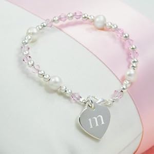 Flower Girl Heart Charm Bracelet