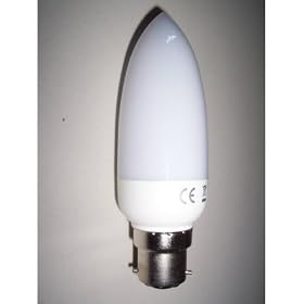 6 x Candle shape. 11w BC (B22) Standard bayonet cap fitting. Eveready low energy saving light bulbs.